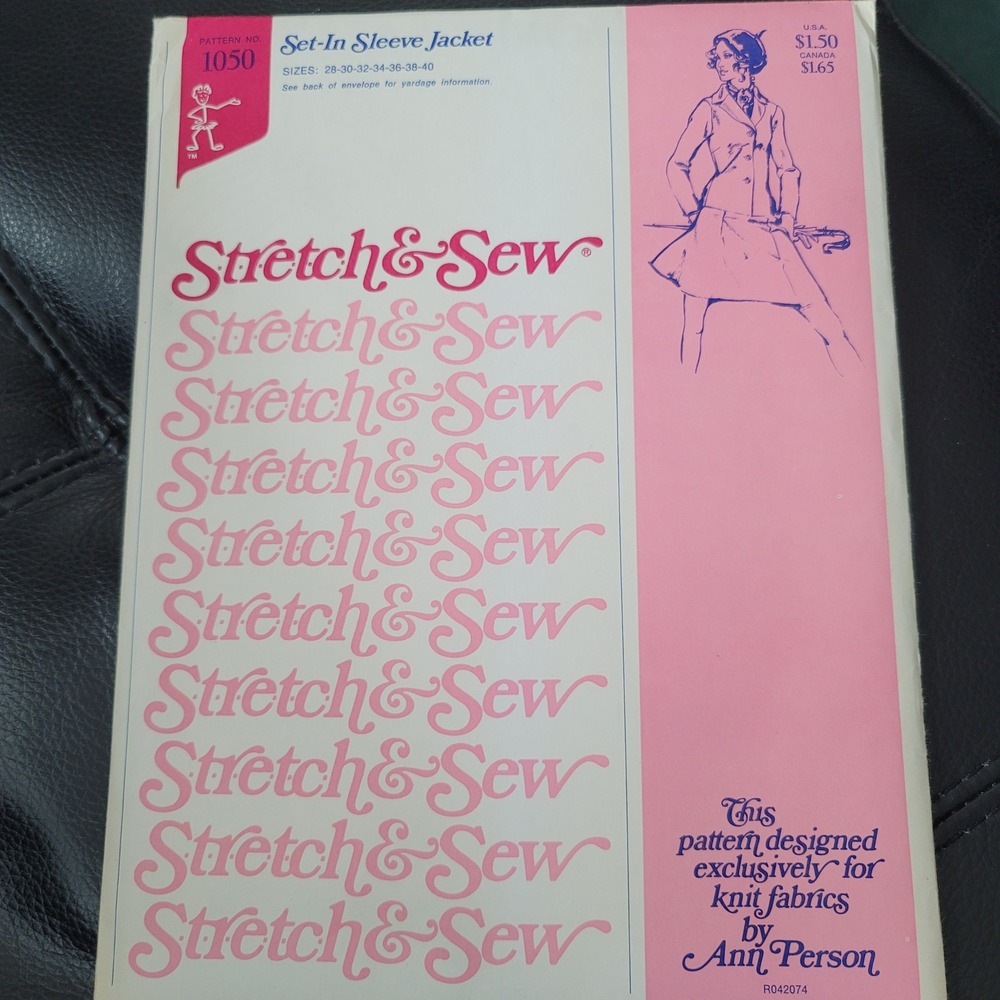 Vintage Stretch & Sew 1050 Jacket Pattern Ann Person Uncut Size 28-40